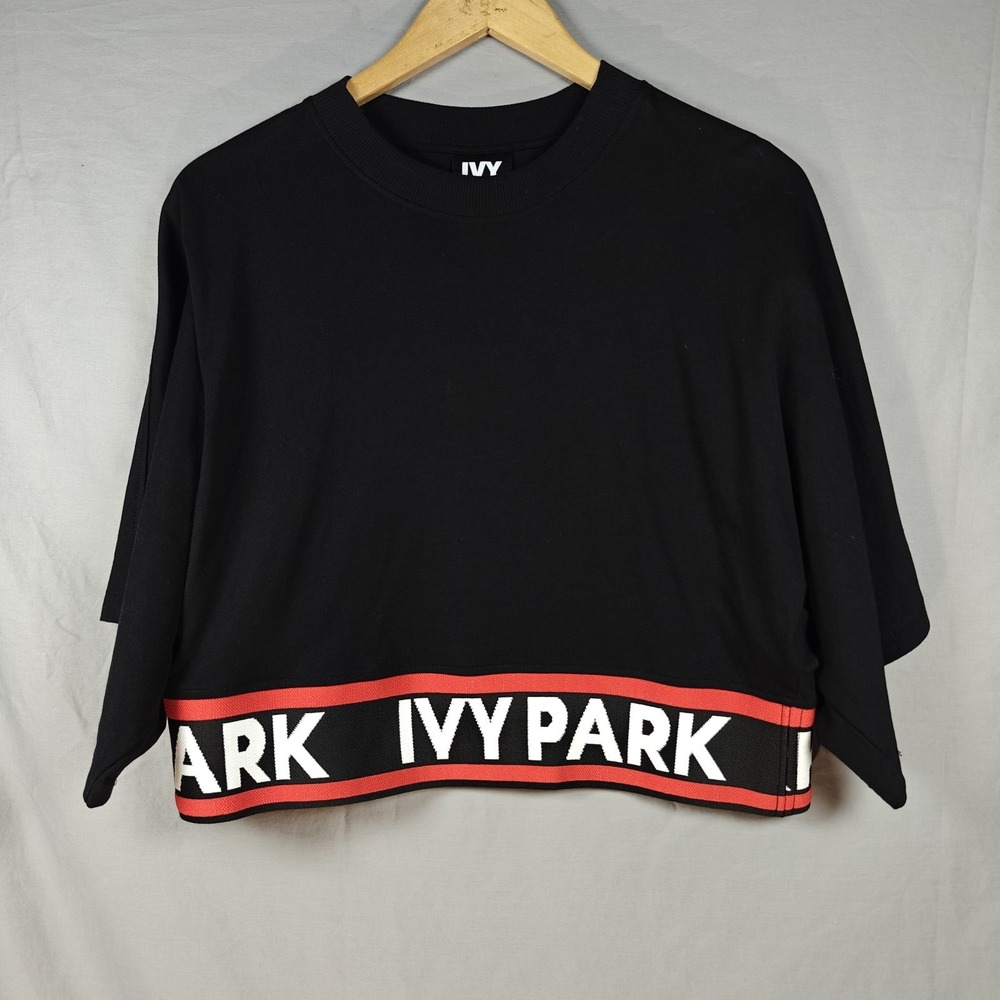 Ivy Park Short Sleeve Cropped‎ Black Oversized T-shirt XS Beyonce Celebrities